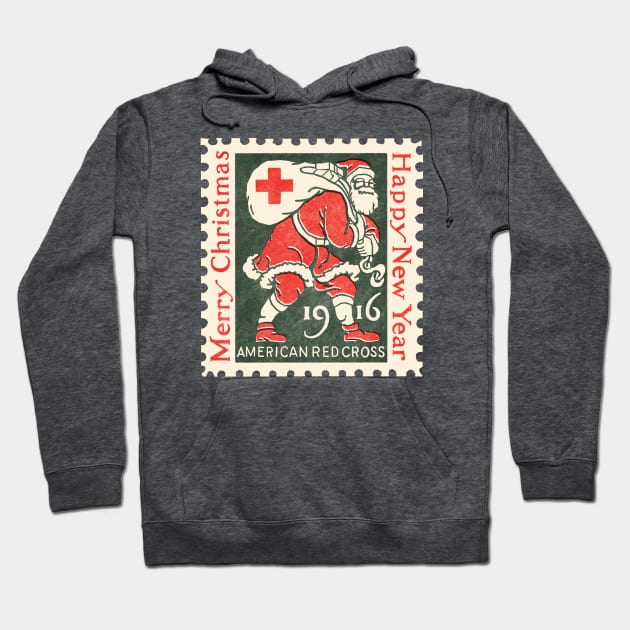 Christmas Stamp 1916 Hoodie by ThirteenthFloor